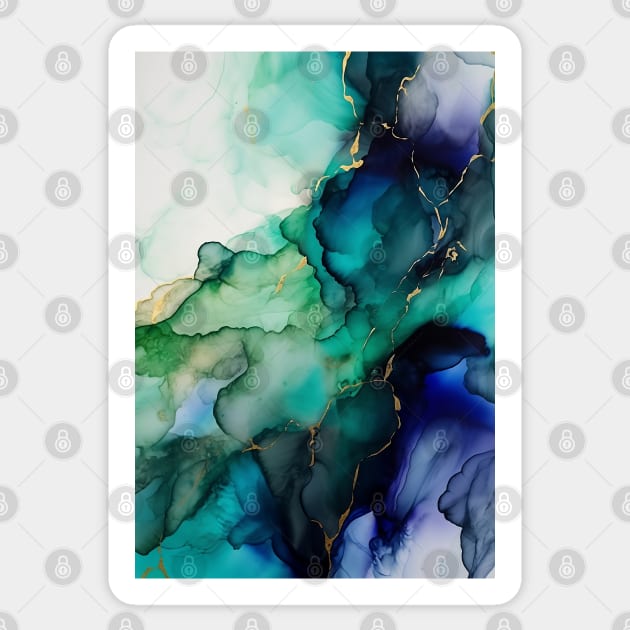 Oceanic Overture - Abstract Alcohol Ink Art Sticker by inkvestor